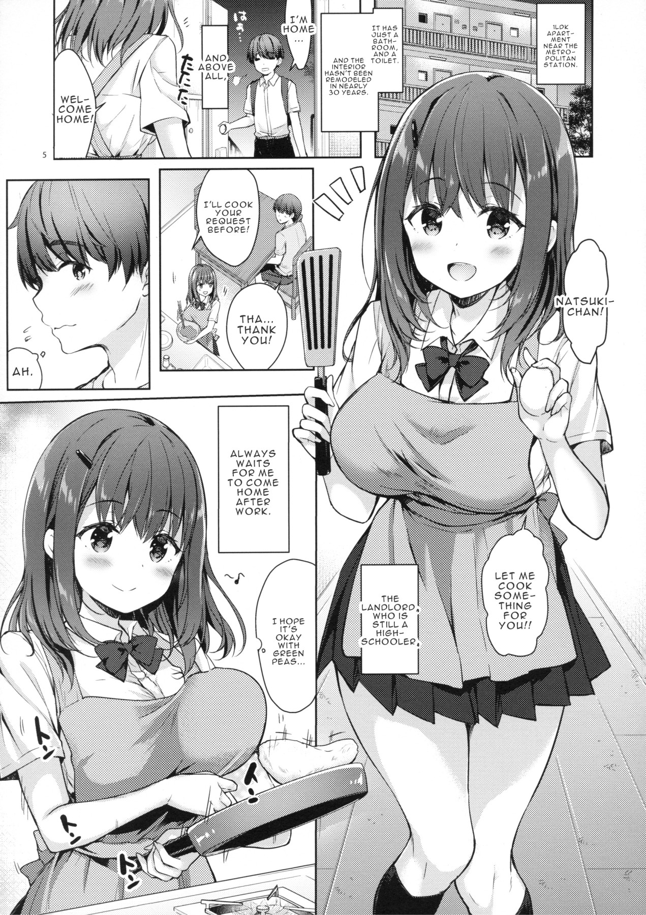 Hentai Manga Comic-Getting Fed By My Busty Schoolgirl Landlord-Read-3